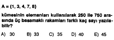 Permütasyon-Kombinasyon Testi