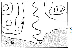 YKS Coğrafya Haritalarda Yeryüzü Şekillerinin Gösterilmesi Soru 3