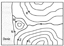 YKS Coğrafya Haritalarda Yeryüzü Şekillerinin Gösterilmesi Soru 4