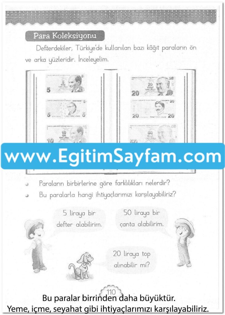 1. Sınıf MHG Yayınları Matematik Ders Kitabı Sayfa 110 Cevabı