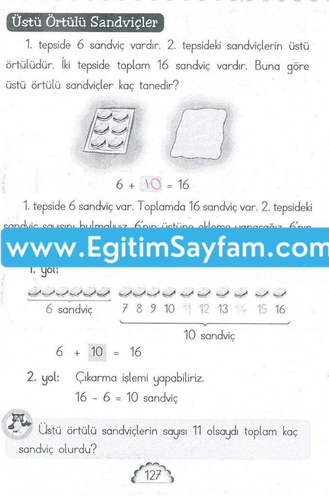 1. Sınıf MHG Yayınları Matematik Ders Kitabı Sayfa 127 Cevabı