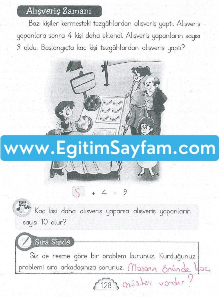 1. Sınıf MHG Yayınları Matematik Ders Kitabı Sayfa 128 Cevabı