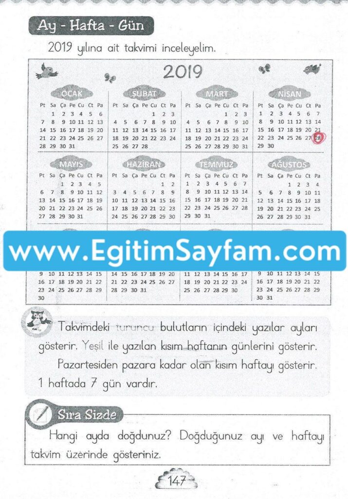 1. Sınıf MHG Yayınları Matematik Ders Kitabı Sayfa 147 Cevabı