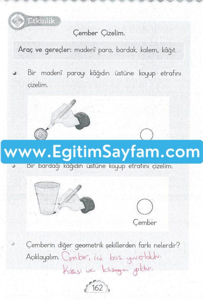 1. Sınıf MHG Yayınları Matematik Ders Kitabı Sayfa 162 Cevabı