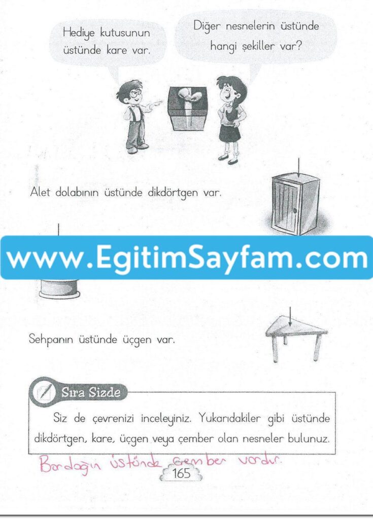 1. Sınıf MHG Yayınları Matematik Ders Kitabı Sayfa 165 Cevabı