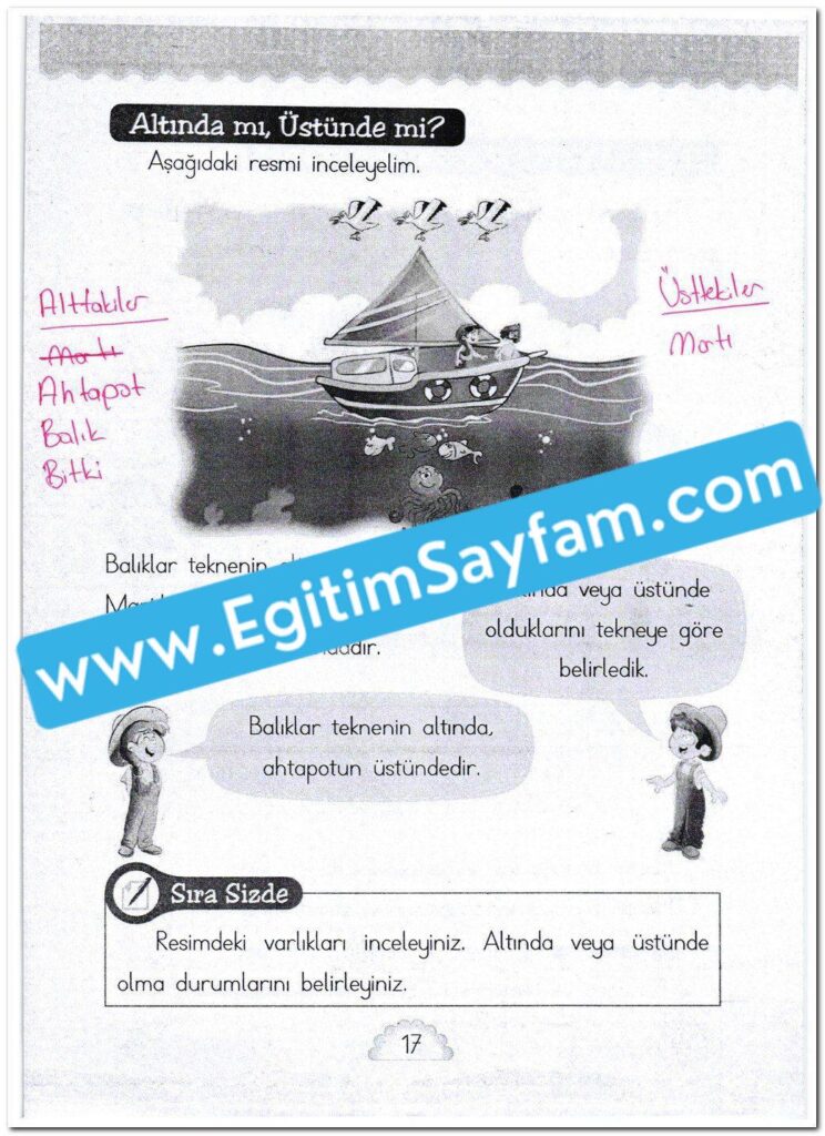1. Sınıf MHG Yayınları Matematik Ders Kitabı Sayfa 17 Cevabı
