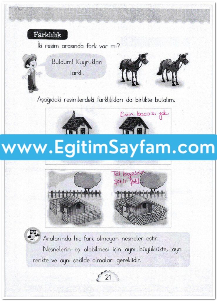 1. Sınıf MHG Yayınları Matematik Ders Kitabı Sayfa 21 Cevabı