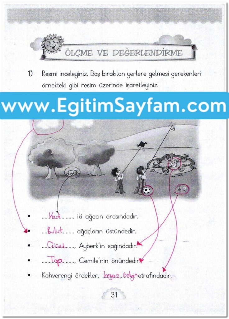 1. Sınıf MHG Yayınları Matematik Ders Kitabı Sayfa 31 Cevabı