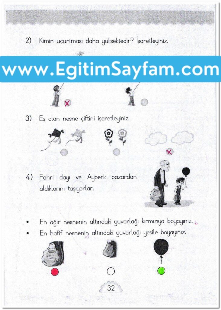 1. Sınıf MHG Yayınları Matematik Ders Kitabı Sayfa 32 Cevabı