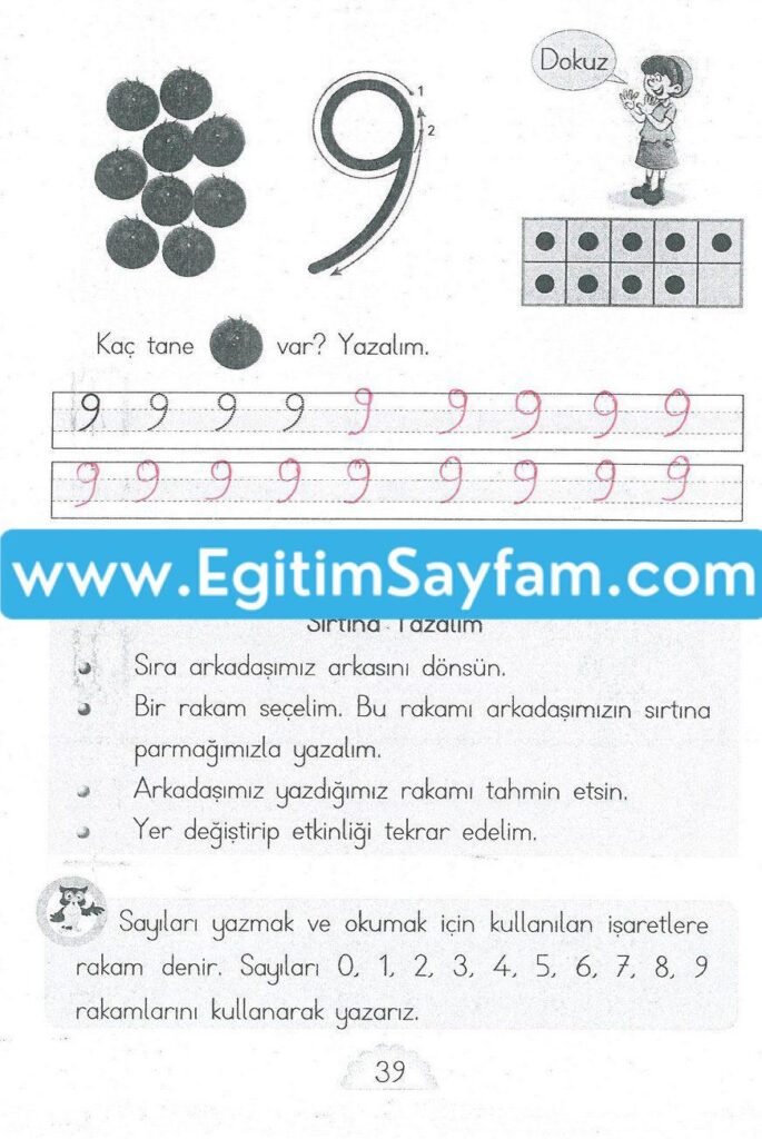 1. Sınıf MHG Yayınları Matematik Ders Kitabı Sayfa 39 Cevabı