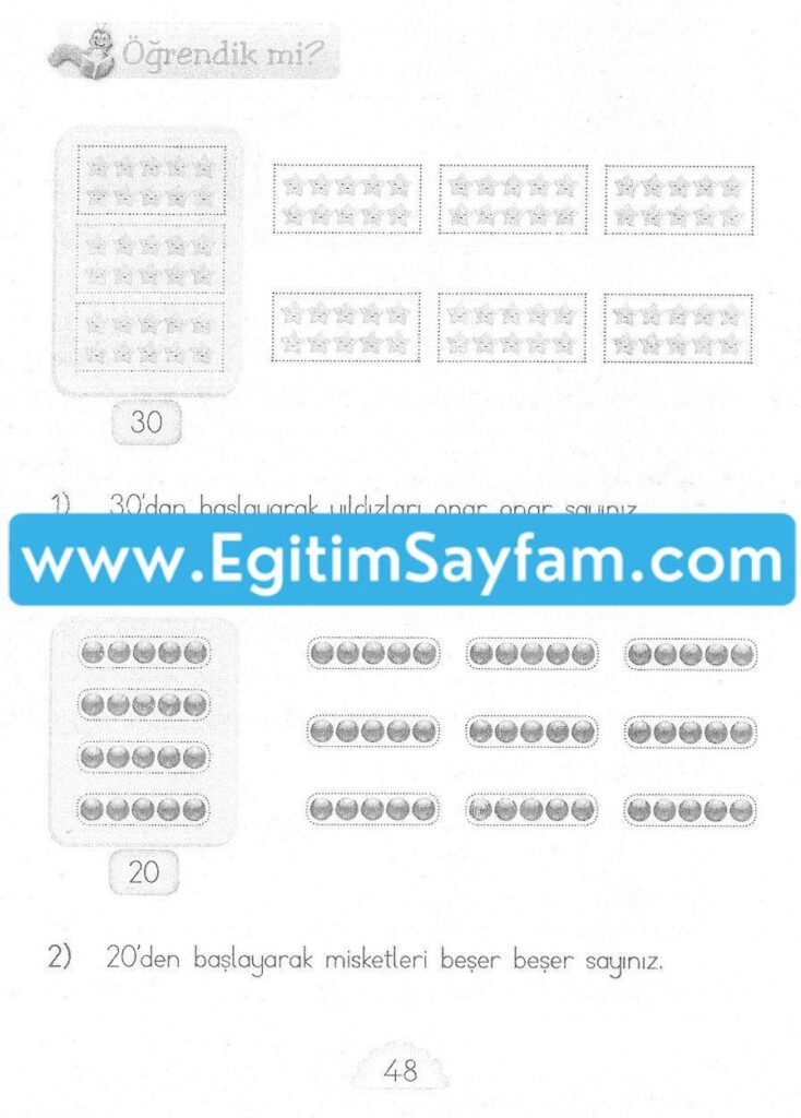 1. Sınıf MHG Yayınları Matematik Ders Kitabı Sayfa 48 Cevabı