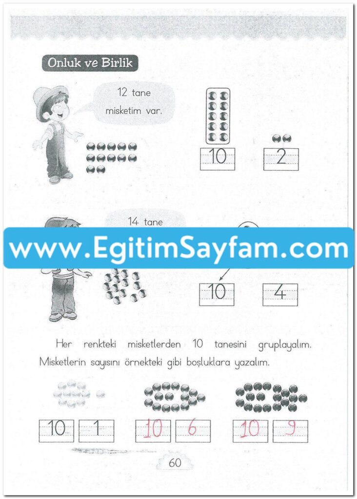 1. Sınıf MHG Yayınları Matematik Ders Kitabı Sayfa 60 Cevabı