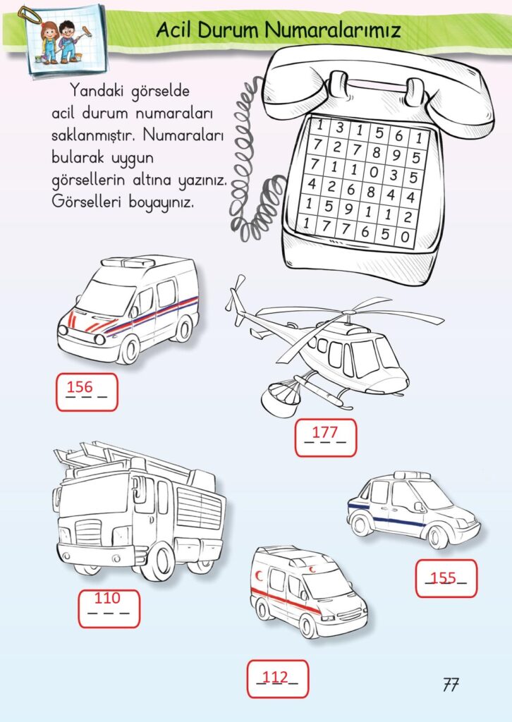 1. Sınıf Hayat Bilgisi Çalışma Kitabı Cevapları Sayfa 77