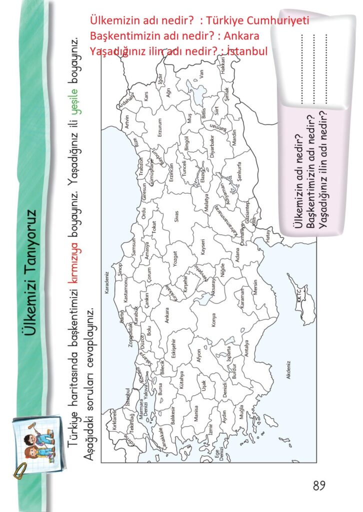 1. Sınıf Hayat Bilgisi Çalışma Kitabı Cevapları Sayfa 89