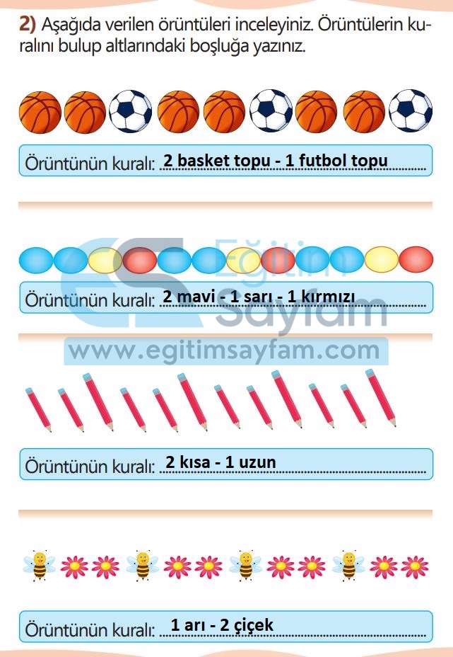 1. Sınıf Matematik Meb Yayınları Çalışma Kitabı Cevapları Sayfa 121