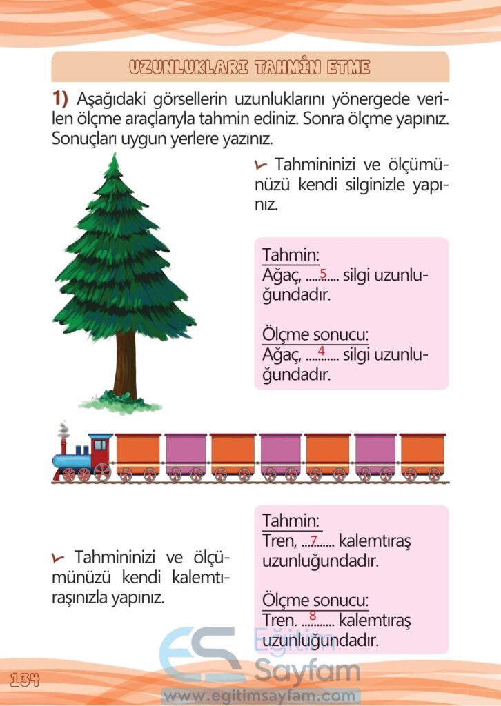 1. Sınıf Matematik Meb Yayınları Çalışma Kitabı Cevapları Sayfa 134