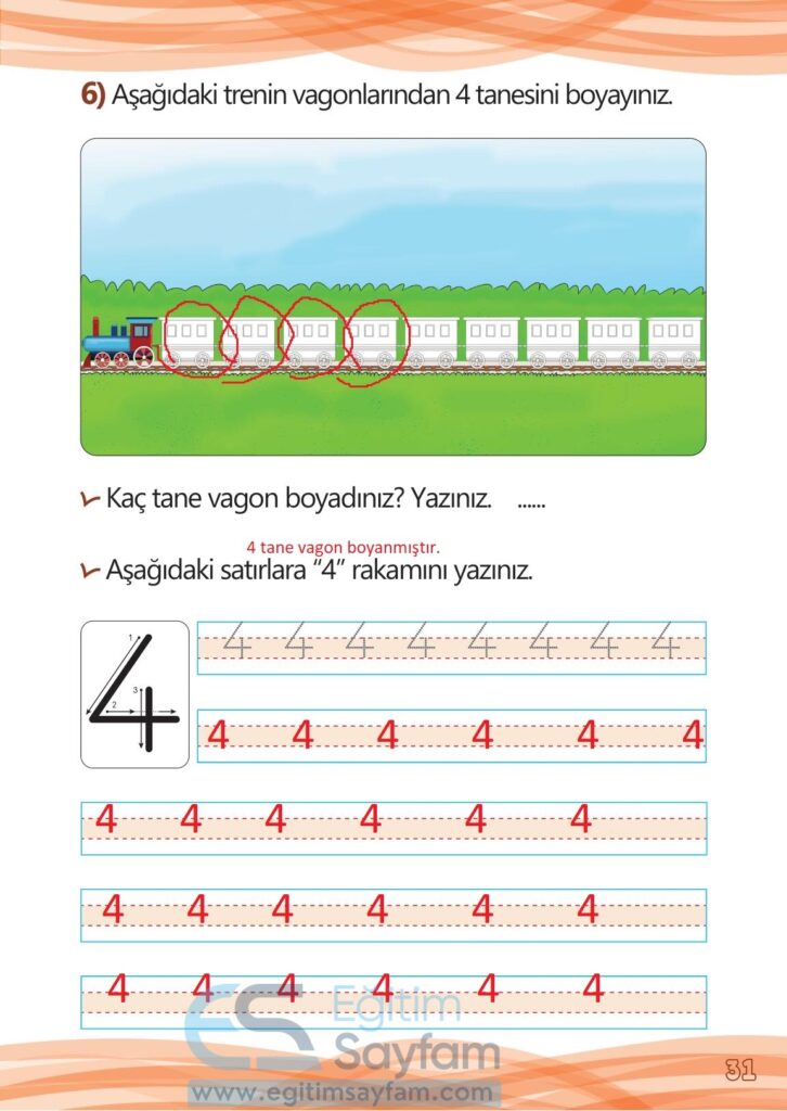 1. Sınıf Matematik Meb Yayınları Çalışma Kitabı Cevapları Sayfa 31