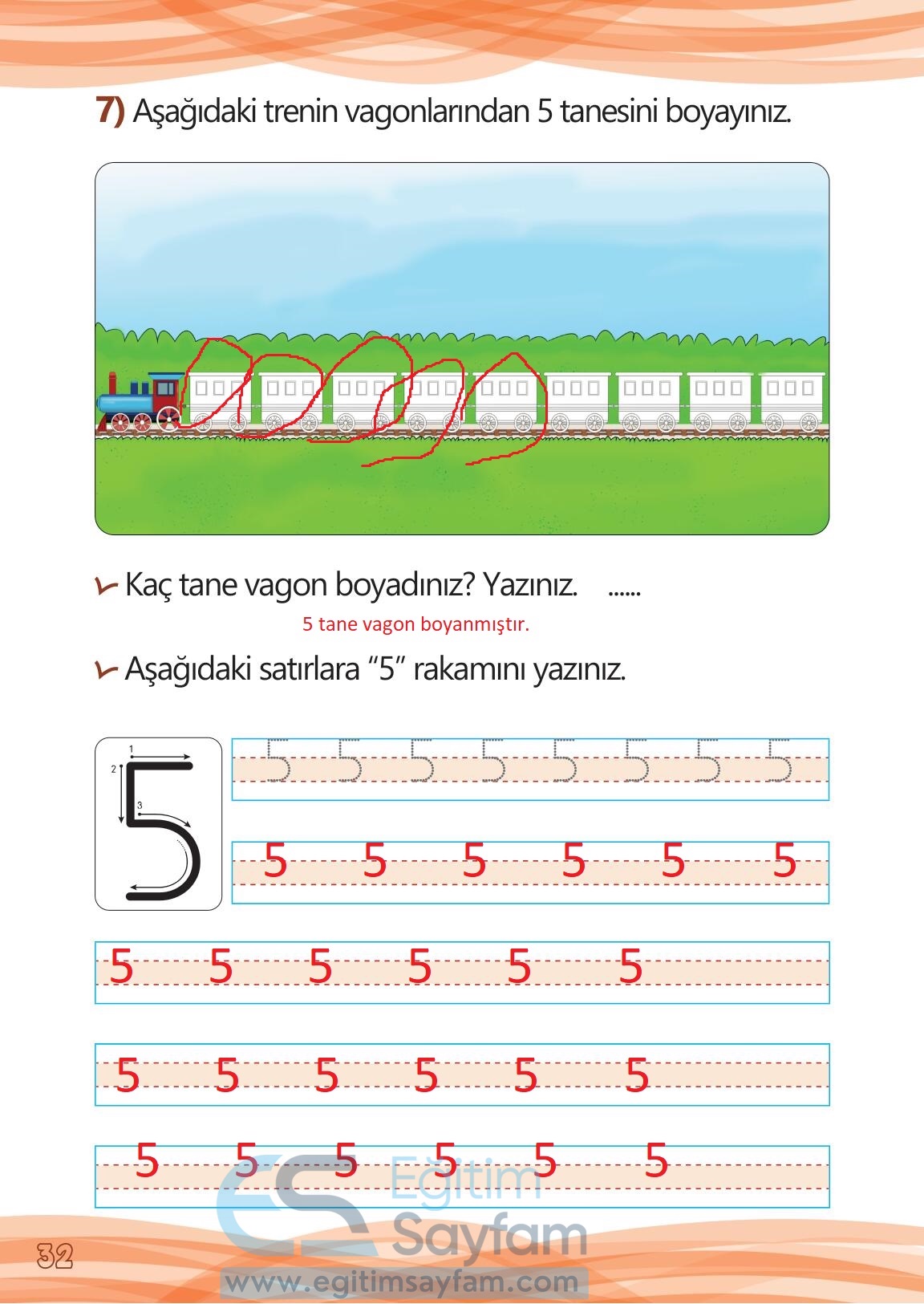 1. Sınıf Matematik Meb Yayınları Çalışma Kitabı Cevapları Sayfa 32