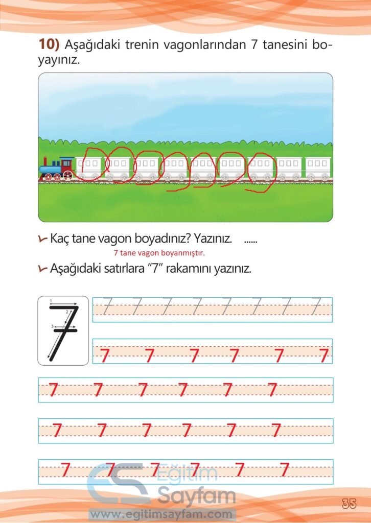 1. Sınıf Matematik Meb Yayınları Çalışma Kitabı Cevapları Sayfa 35