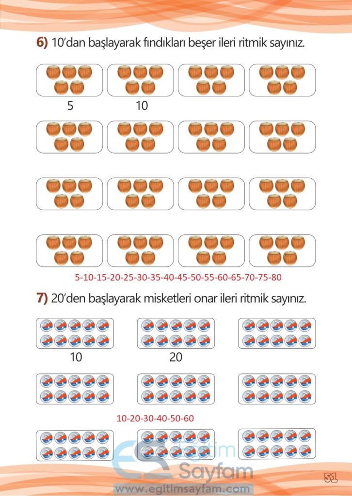 1. Sınıf Matematik Meb Yayınları Çalışma Kitabı Cevapları Sayfa 51