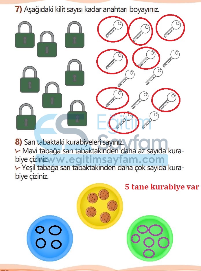 1. Sınıf Matematik Meb Yayınları Çalışma Kitabı Cevapları Sayfa 58