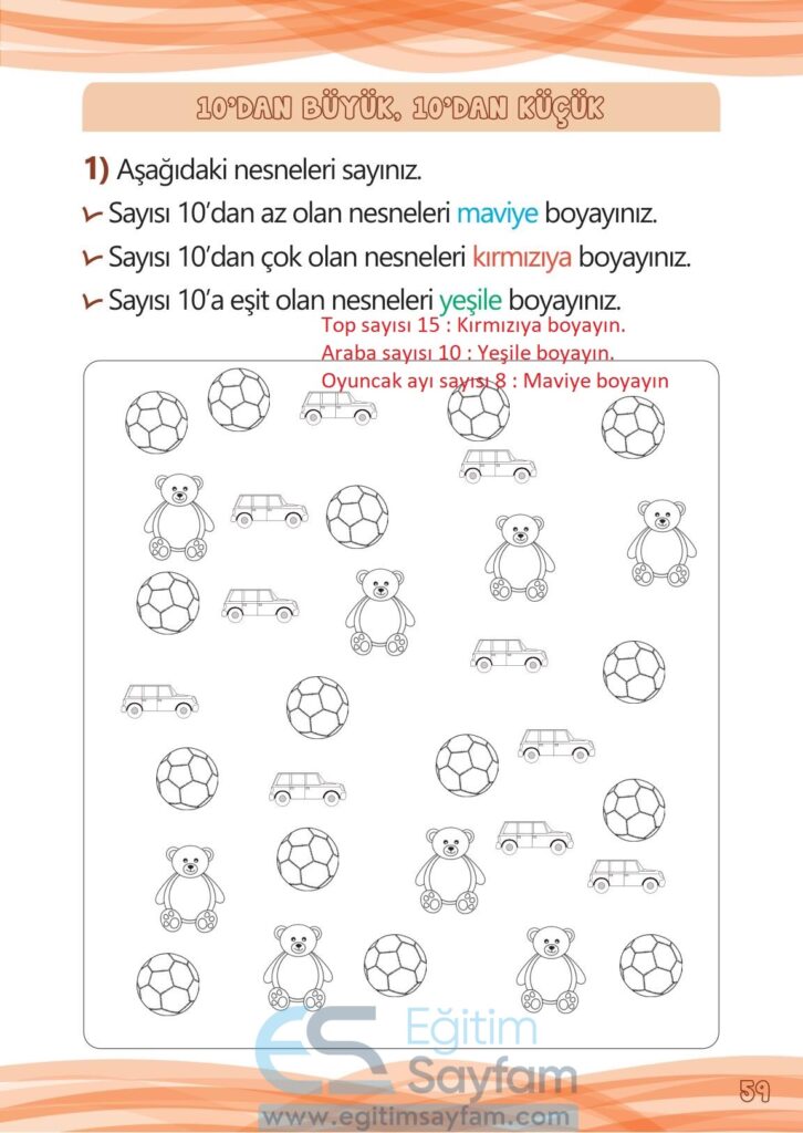 1. Sınıf Matematik Meb Yayınları Çalışma Kitabı Cevapları Sayfa 59