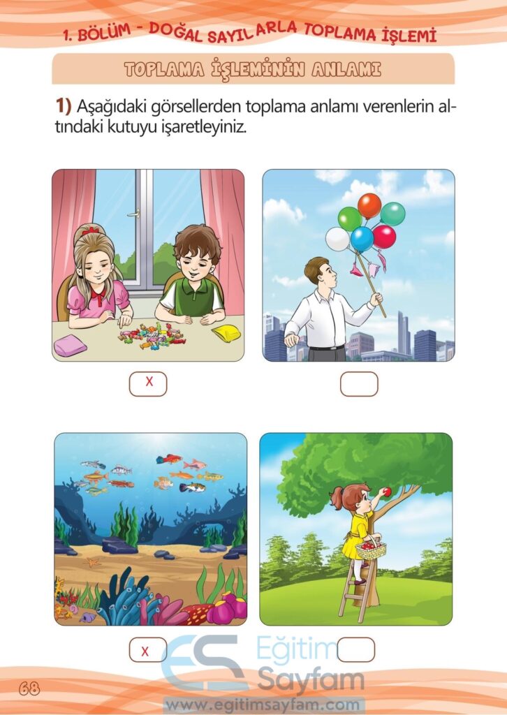 1. Sınıf Matematik Meb Yayınları Çalışma Kitabı Cevapları Sayfa 68