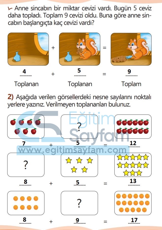 1. Sınıf Matematik Meb Yayınları Çalışma Kitabı Cevapları Sayfa 90