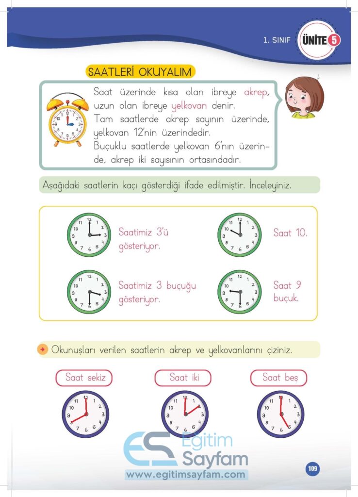 1. Sınıf Matematik Çalışma Kitabı Cevapları Meb Yayınları Sayfa 109