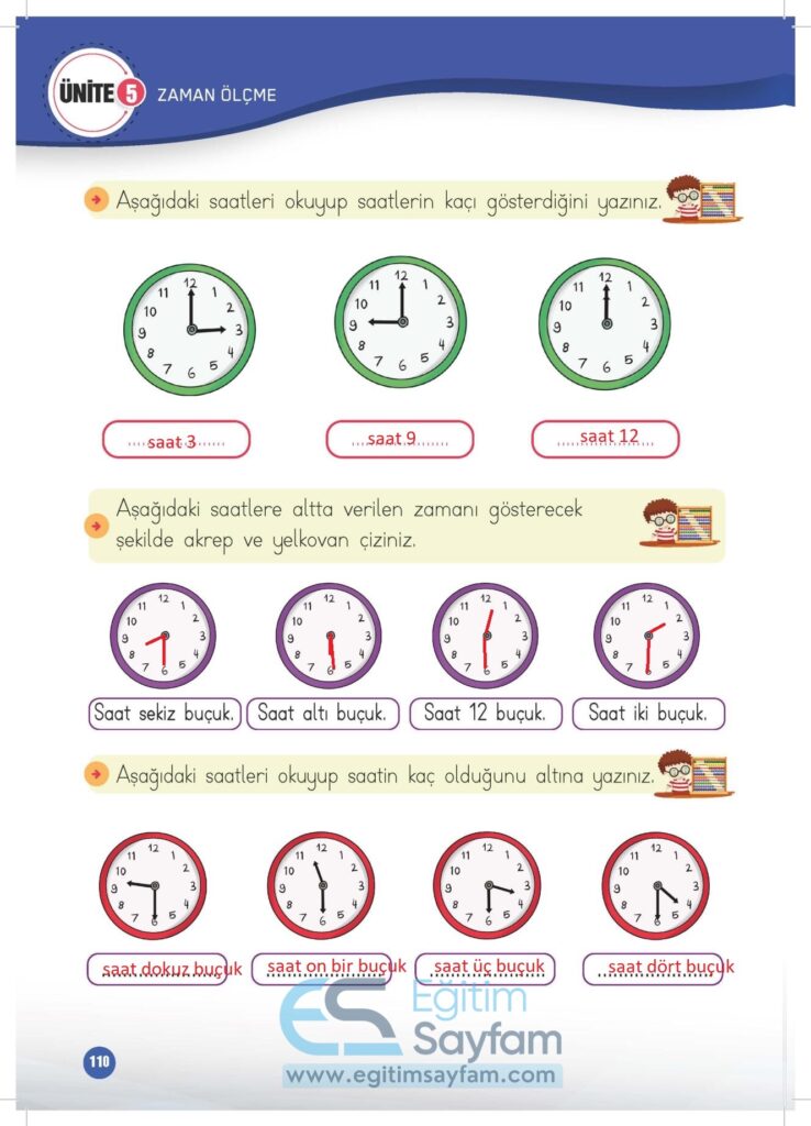 1. Sınıf Matematik Çalışma Kitabı Cevapları Meb Yayınları Sayfa 110