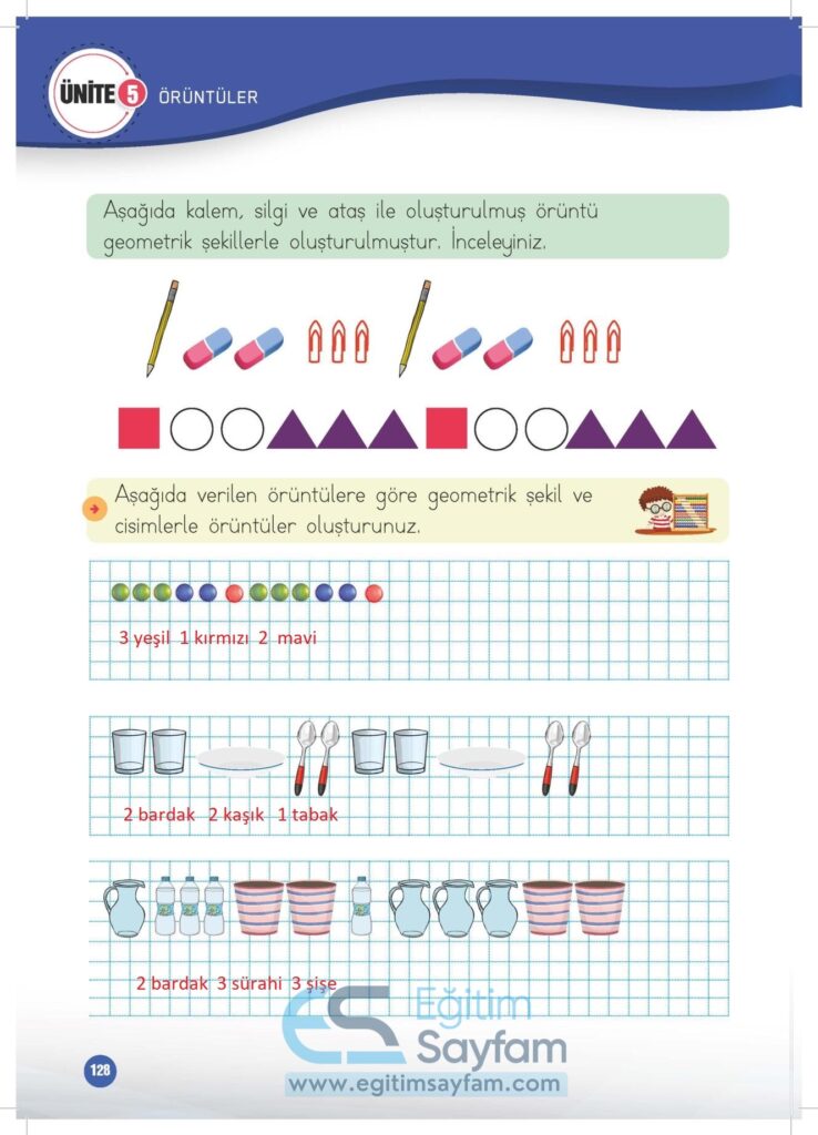 1. Sınıf Matematik Çalışma Kitabı Cevapları Meb Yayınları Sayfa 128