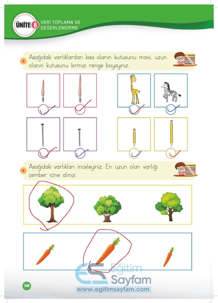 1. Sınıf Matematik Çalışma Kitabı Cevapları Meb Yayınları Sayfa 140