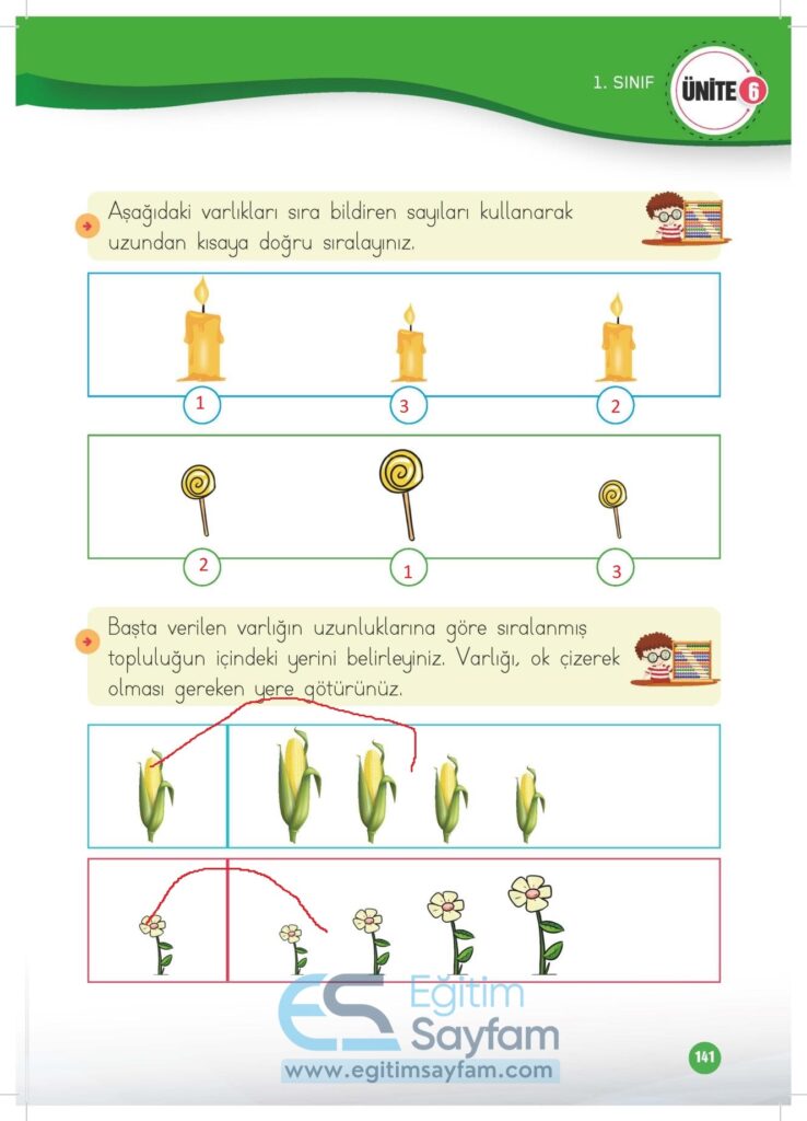 1. Sınıf Matematik Çalışma Kitabı Cevapları Meb Yayınları Sayfa 141