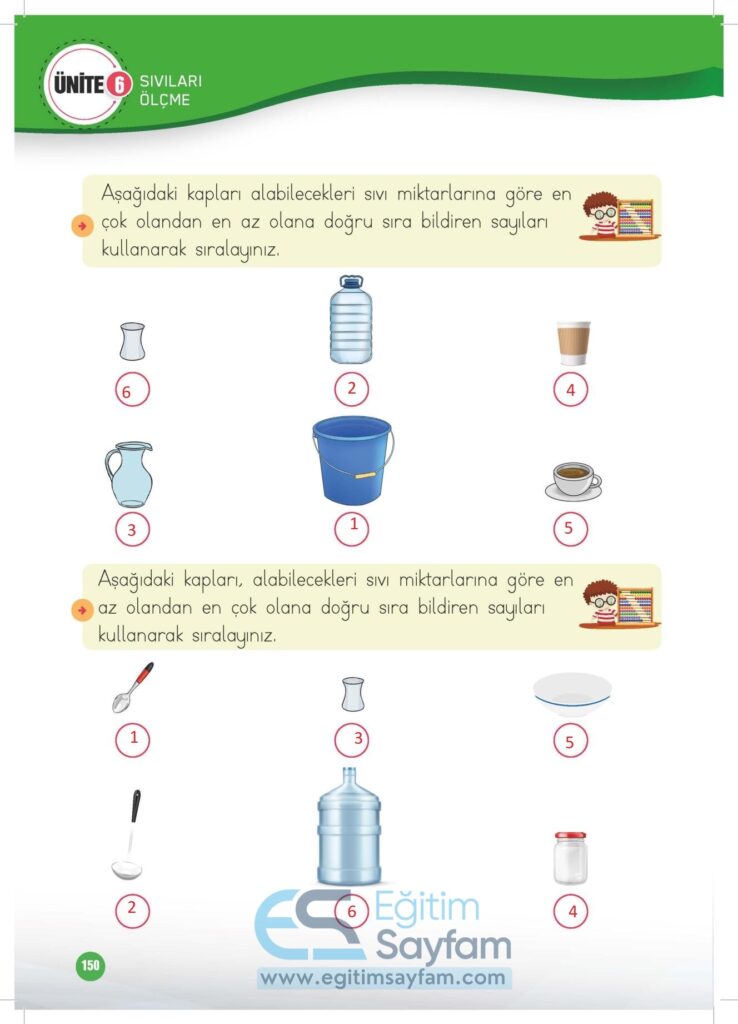 1. Sınıf Matematik Çalışma Kitabı Cevapları Meb Yayınları Sayfa 150