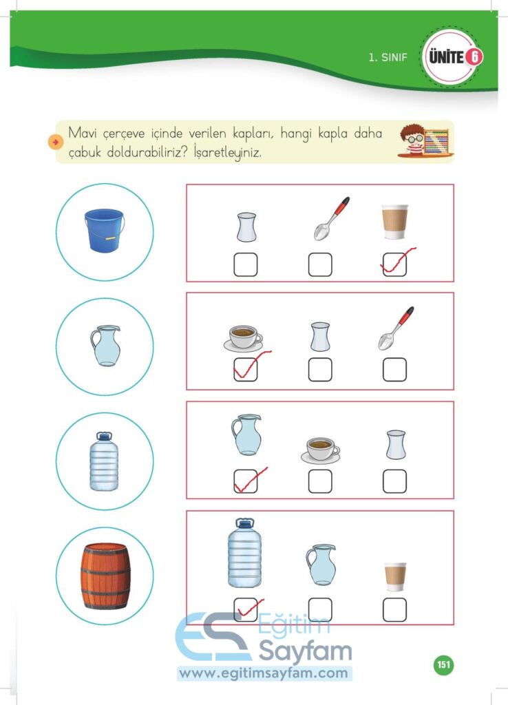 1. Sınıf Matematik Çalışma Kitabı Cevapları Meb Yayınları Sayfa 151