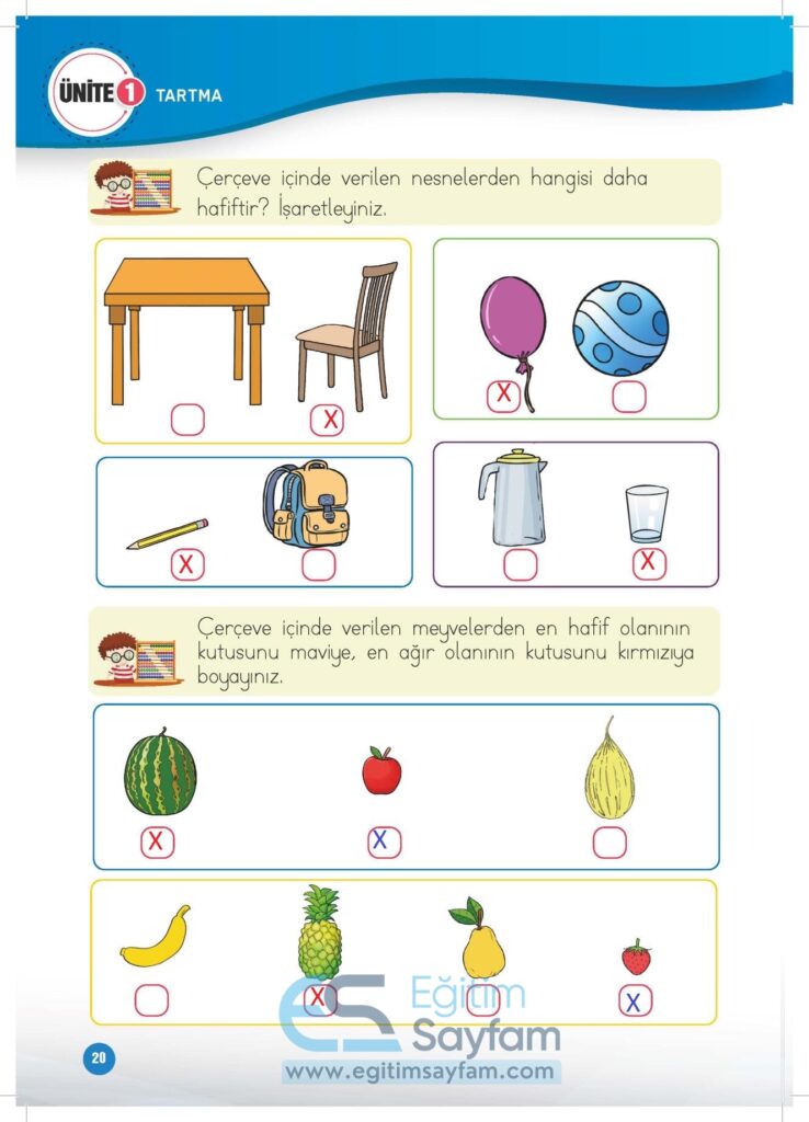 1. Sınıf Matematik Çalışma Kitabı Cevapları Meb Yayınları Sayfa 20