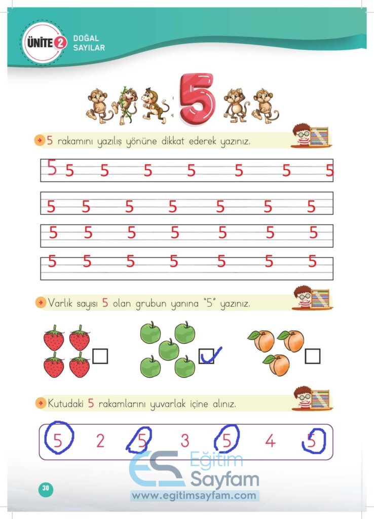 1. Sınıf Matematik Çalışma Kitabı Cevapları Meb Yayınları Sayfa 30