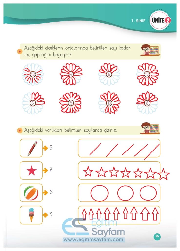 1. Sınıf Matematik Çalışma Kitabı Cevapları Meb Yayınları Sayfa 35