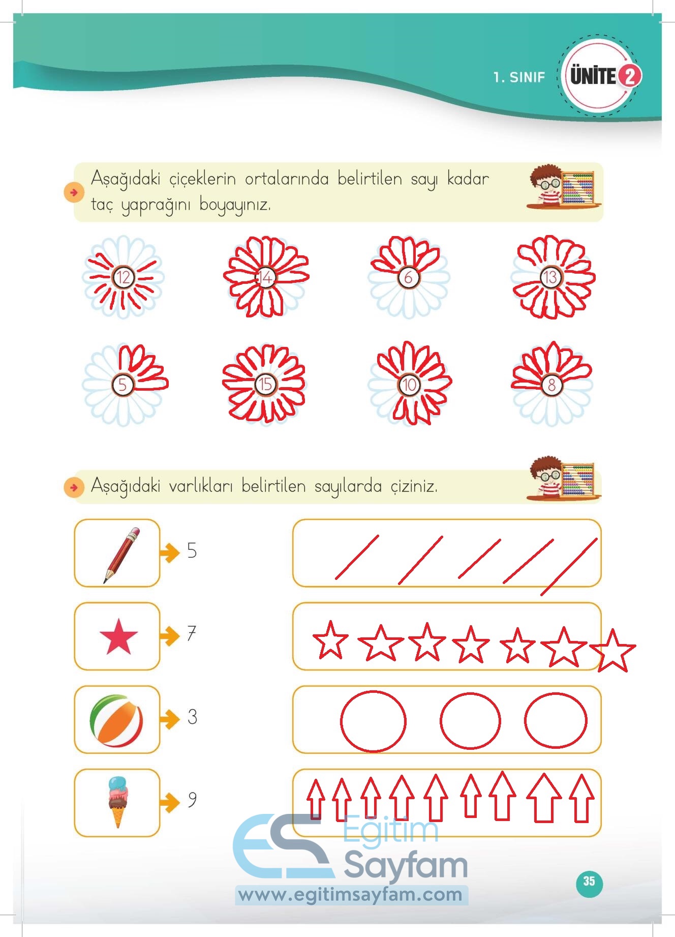 1. Sınıf Matematik Çalışma Kitabı Cevapları Meb Yayınları Sayfa 35 ...