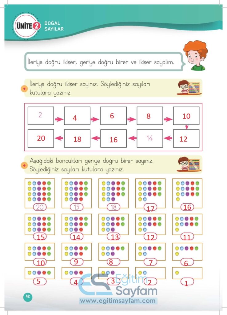 1. Sınıf Matematik Çalışma Kitabı Cevapları Meb Yayınları Sayfa 42