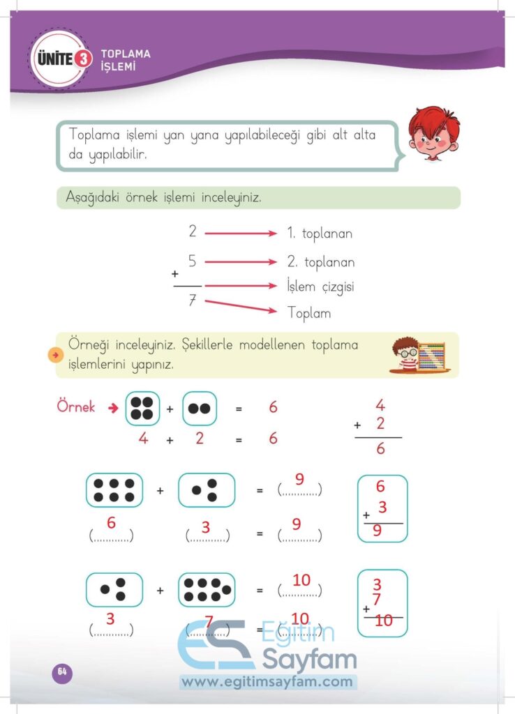 1. Sınıf Matematik Çalışma Kitabı Cevapları Meb Yayınları Sayfa 64