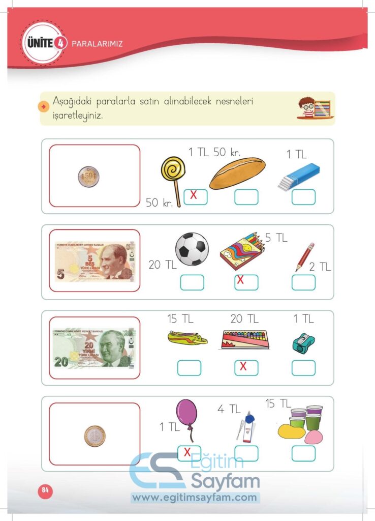 1. Sınıf Matematik Çalışma Kitabı Cevapları Meb Yayınları Sayfa 84