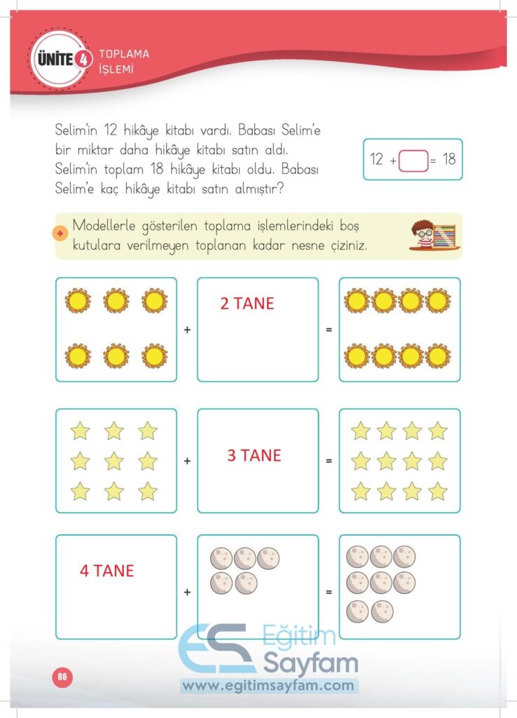 1. Sınıf Matematik Çalışma Kitabı Cevapları Meb Yayınları Sayfa 86