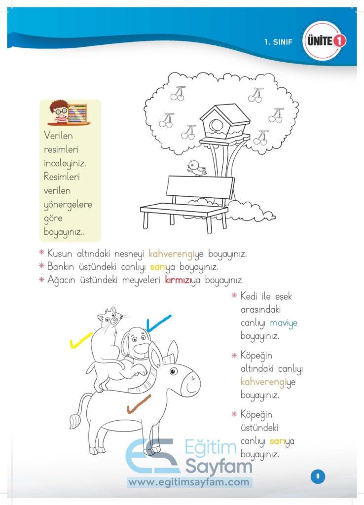 1. Sınıf Matematik Çalışma Kitabı Cevapları Meb Yayınları Sayfa 9