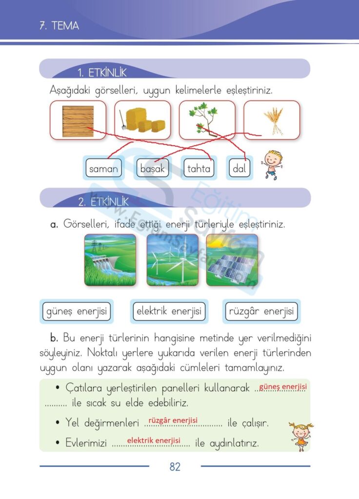 Aşağıdaki görselleri, uygun kelimelerle eşleştiriniz.