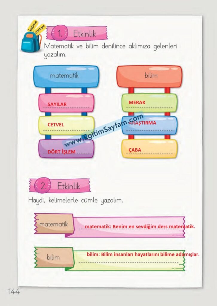 İbni Sina Metni Cevapları (1. Sınıf Türkçe)