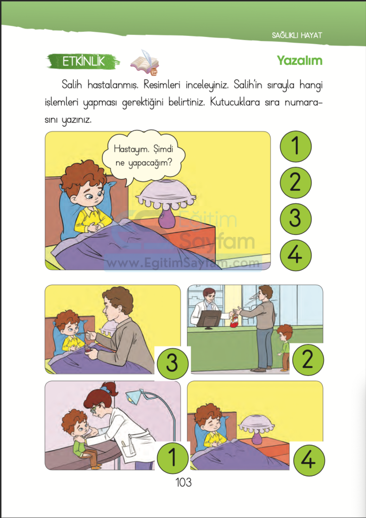 1. Sınıf Hayat Bilgisi Ders Kitabı Cevapları İhsan Yayıncılık Sayfa 103
