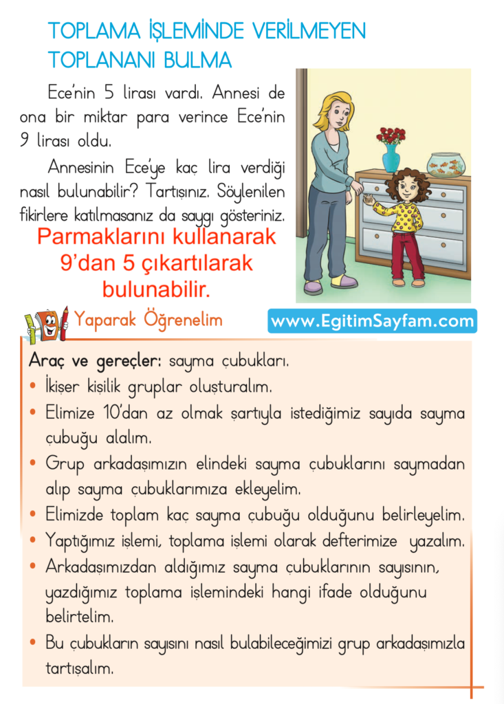 1. Sınıf Matematik Açılım Yayınları Ders Kitabı Cevapları Sayfa 110