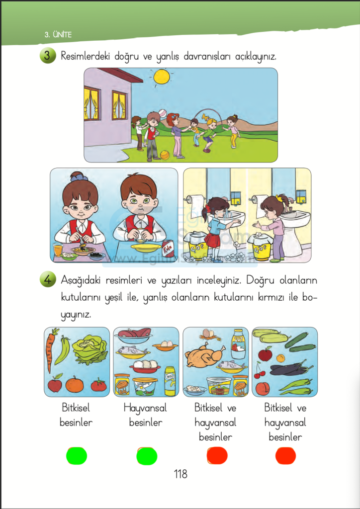1. Sınıf Hayat Bilgisi Ders Kitabı Cevapları İhsan Yayıncılık Sayfa 118