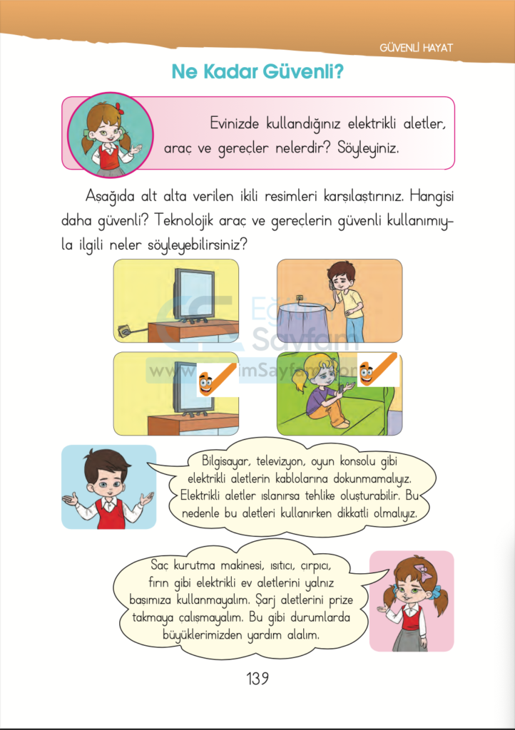1. Sınıf Hayat Bilgisi Ders Kitabı Cevapları İhsan Yayıncılık Sayfa 139